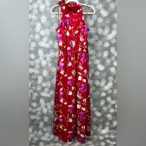 Banana Republic women’s red floral halter maxi dress. Size Small